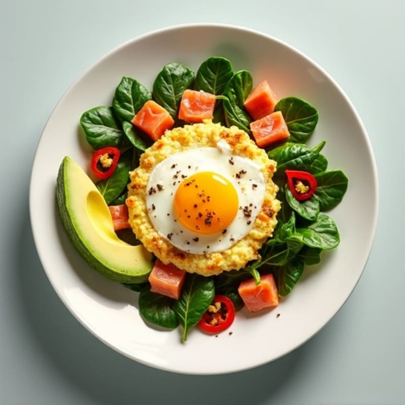 Egg White and Smoked Salmon Scramble with Spinach