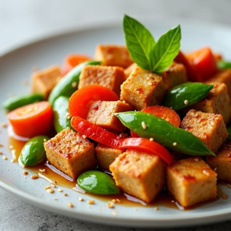 Crispy Sesame Tofu Stir-Fry with Fresh Vegetables