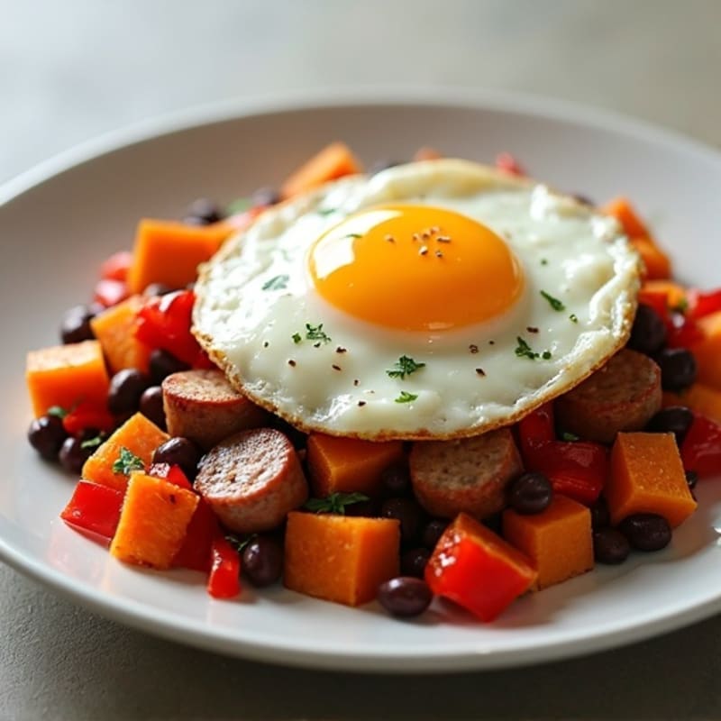 Protein-Packed Sweet Potato Hash with Eggs