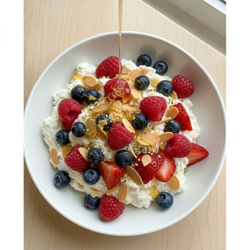 High-Protein Greek Yogurt Parfait with Mixed Berries