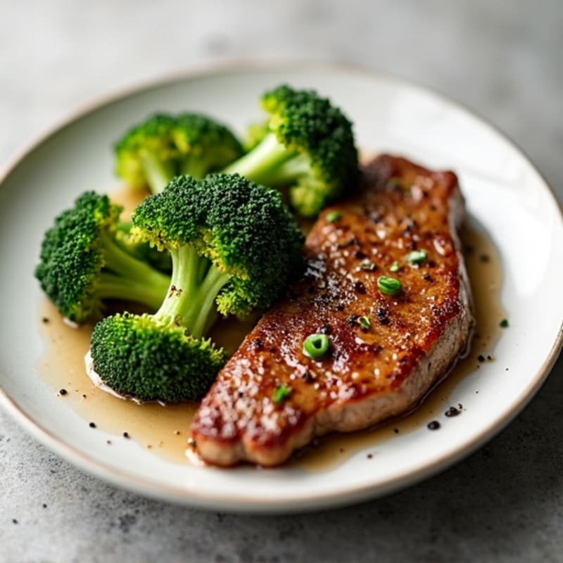 Crispy Garlic Beef with Roasted Broccoli