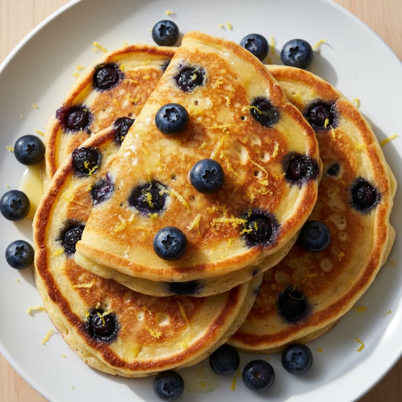 Blueberry Ricotta Pancakes with Lemon Zest