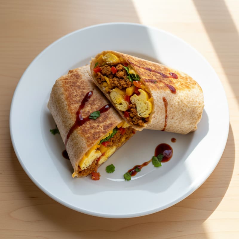 Crispy Chorizo and Egg Breakfast Burrito