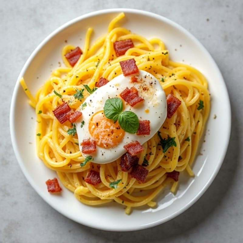 Creamy Turkey Bacon Spaghetti Squash Carbonara