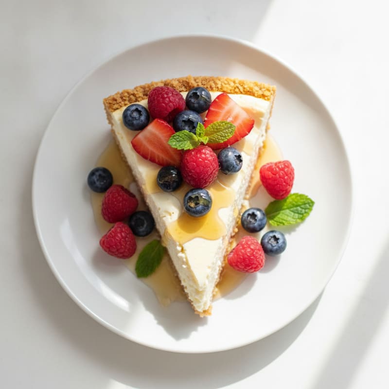 Creamy Greek Yogurt Protein Cheesecake with Fresh Berries