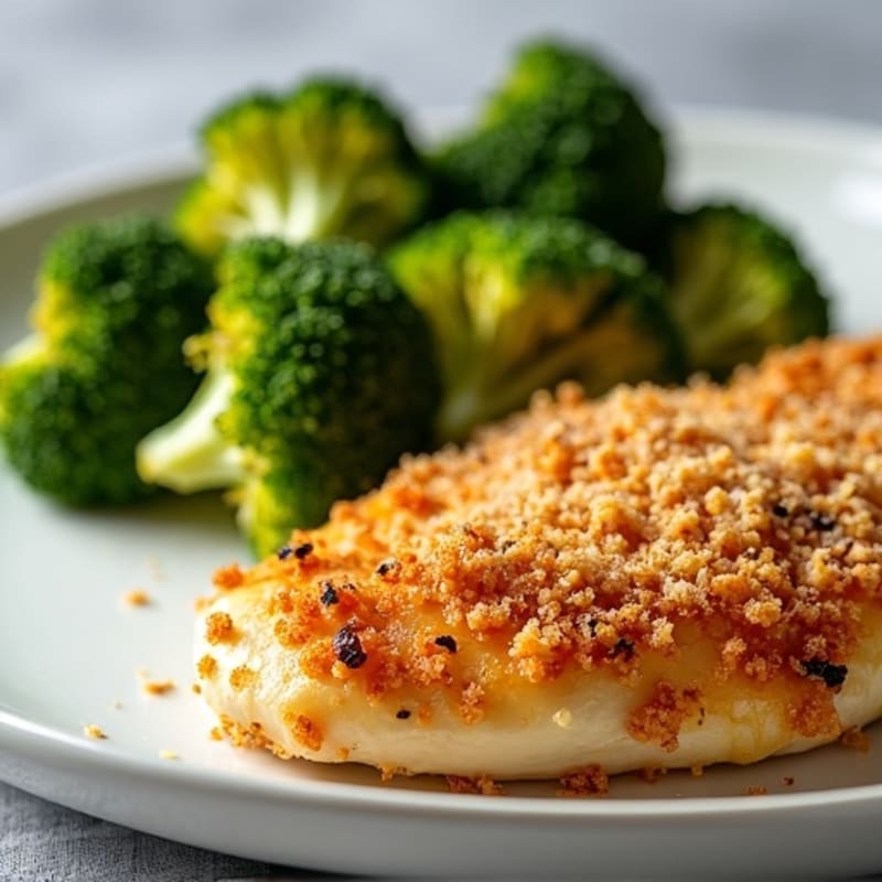 Crispy Chicken Parmesan with Roasted Broccoli