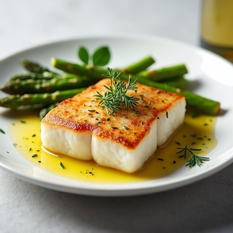 Seared Cod Fillet with Roasted Asparagus