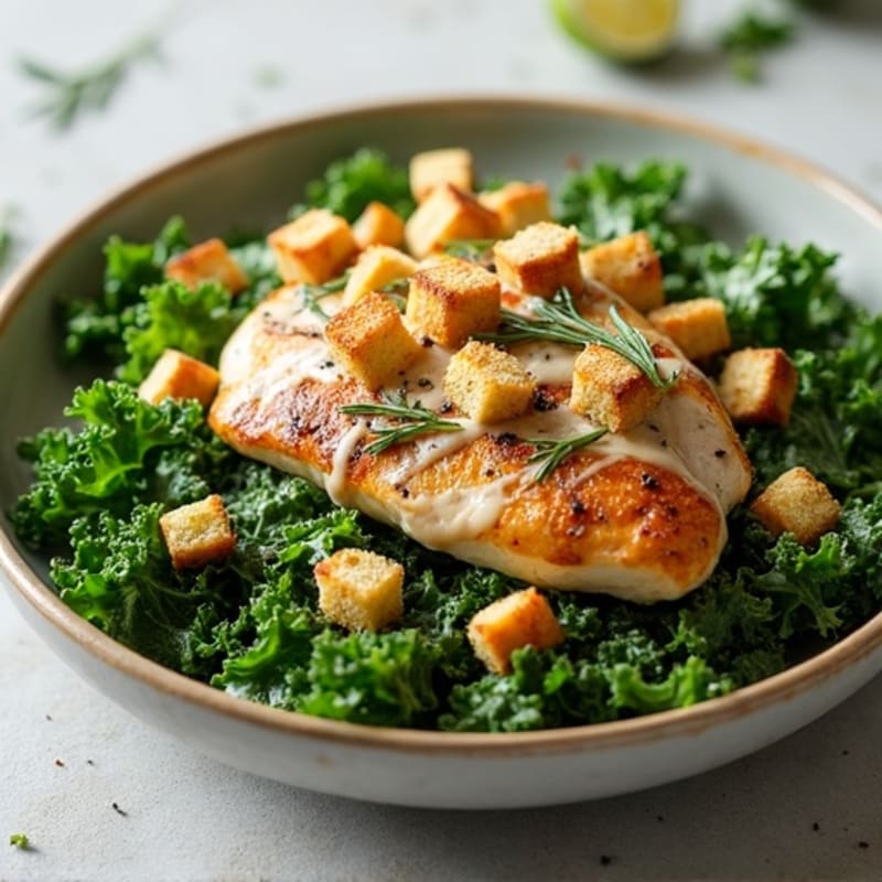 Crunchy Kale Caesar with Herb-Roasted Chicken