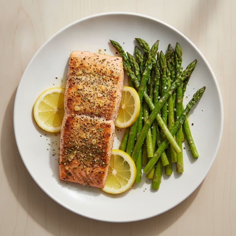 Lemon Herb Salmon with Roasted Asparagus