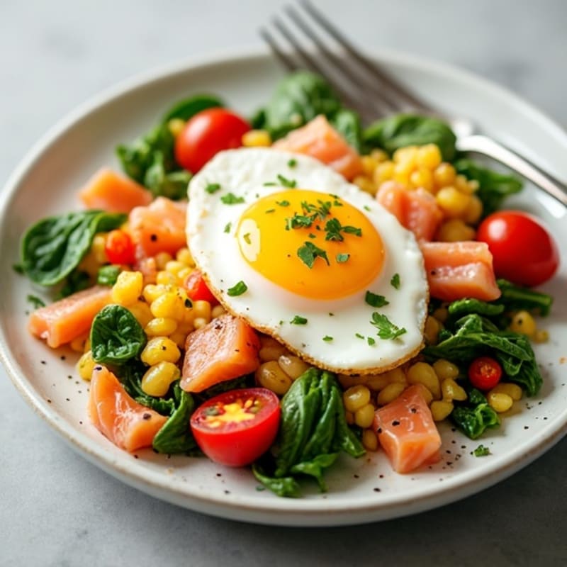Egg and Vegetable Scramble with Smoked Salmon