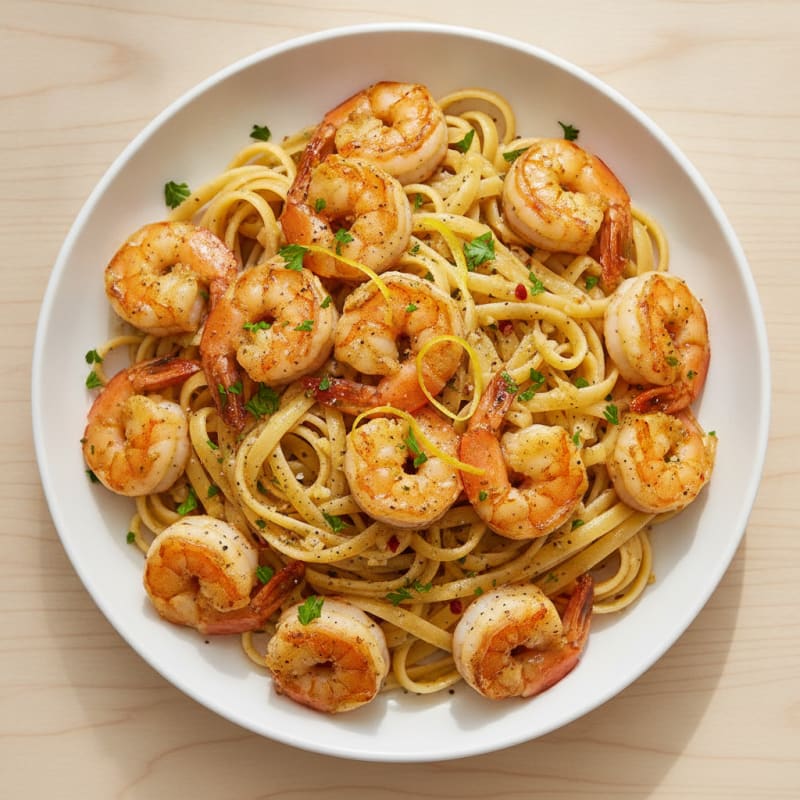 Garlic Butter Shrimp Scampi with Linguine