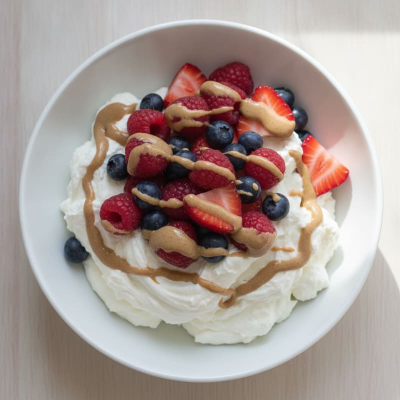 Silky Greek Yogurt Protein Pudding with Mixed Berries