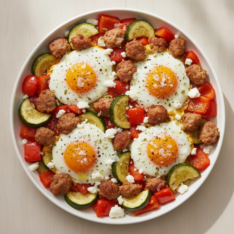 Sheet Pan Baked Eggs with Roasted Vegetables