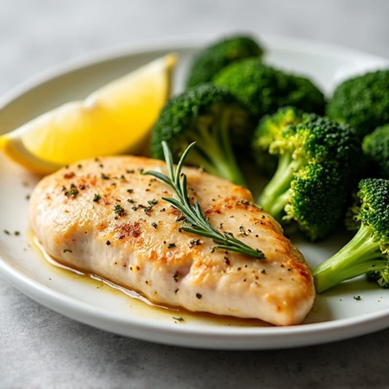 Baked Lemon Herb Chicken with Roasted Broccoli