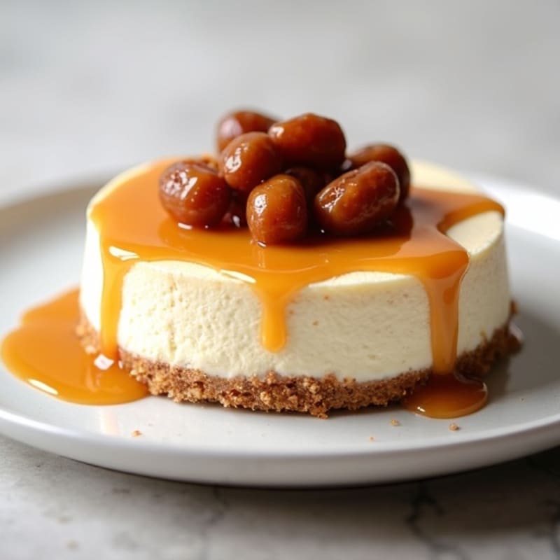 Protein-Packed Greek Yogurt Cheesecake with Date Caramel Drizzle