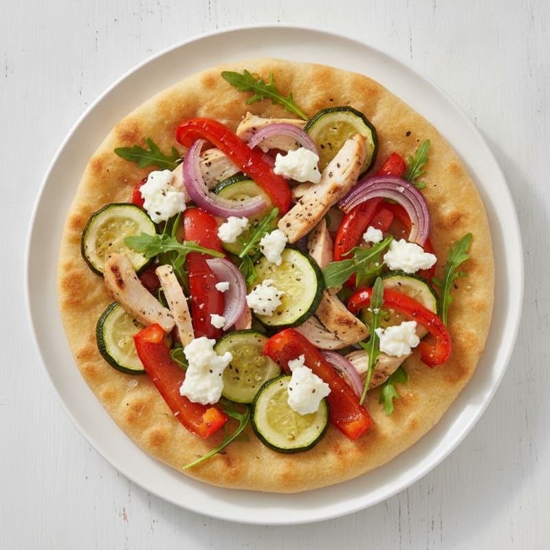 Egg White Flatbread with Roasted Vegetables