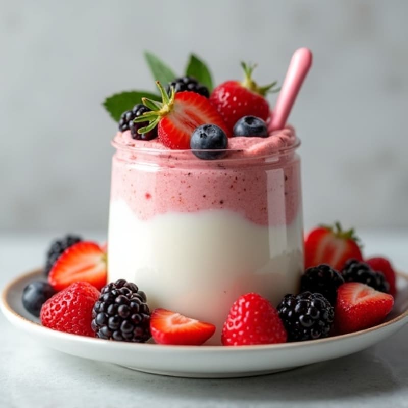 Silky Greek Yogurt Protein Mousse with Fresh Berries