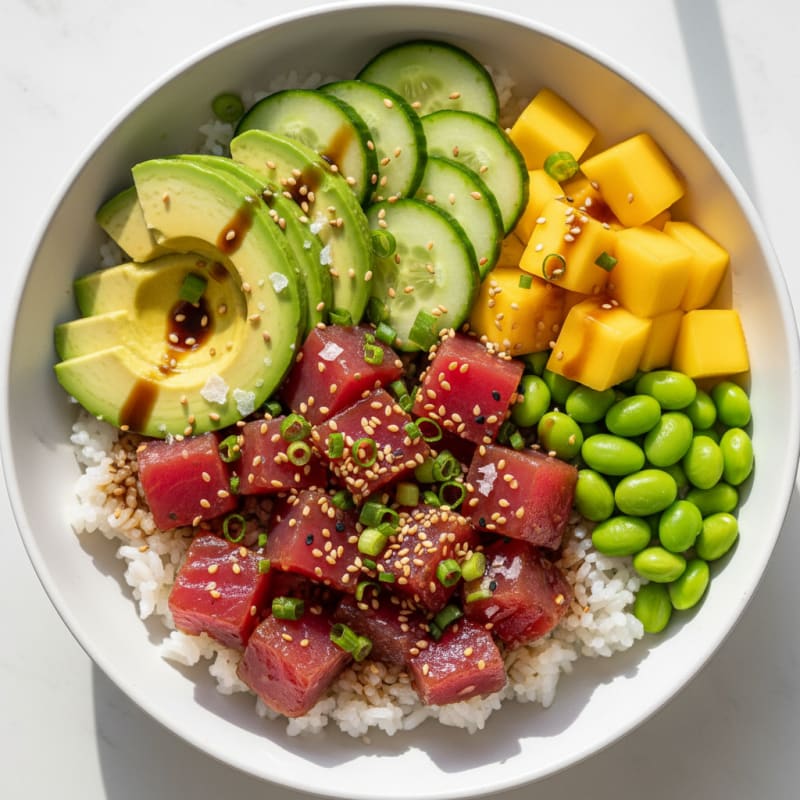 Ahi Tuna Poke Bowl with Tropical Fruit