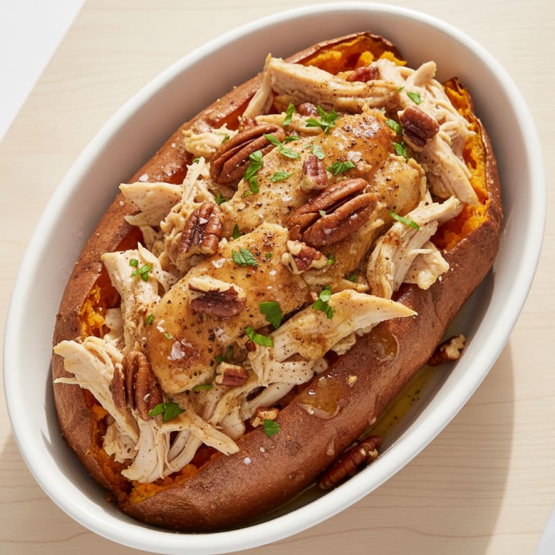 Baked Sweet Potato with Toasted Pecans