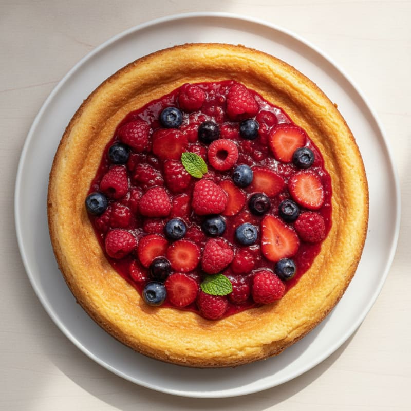 Greek Yogurt Protein Cheesecake with Mixed Berries