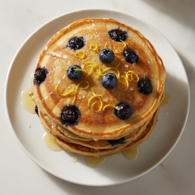 Blueberry Ricotta Pancakes with Lemon Zest