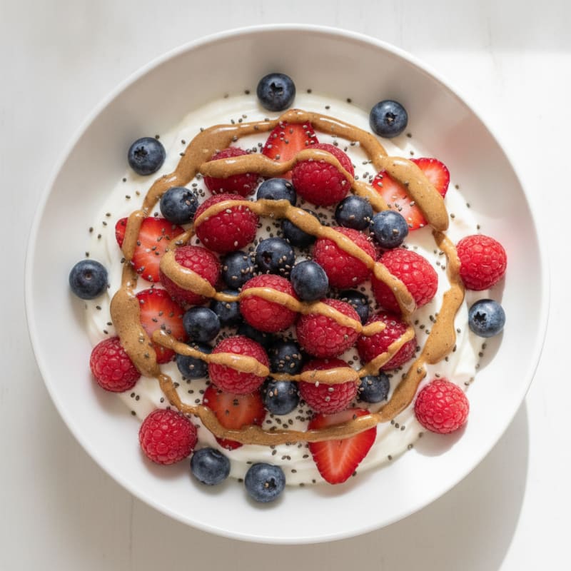 Silky Greek Yogurt Protein Pudding with Mixed Berries