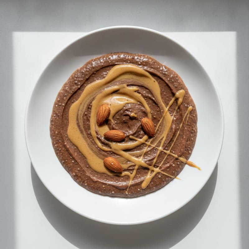Protein Chocolate Chia Pudding with Almond Butter Swirl