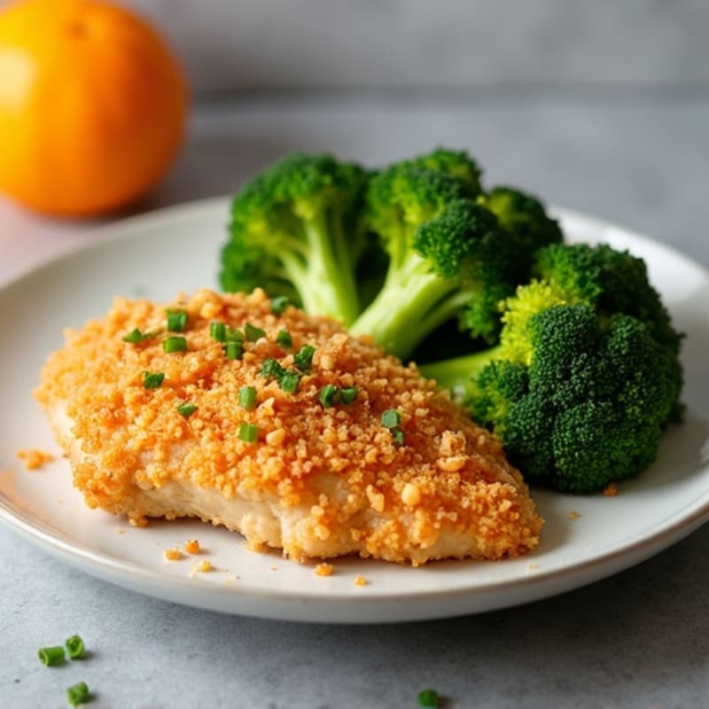 Crispy Baked Orange Chicken and Roasted Broccoli