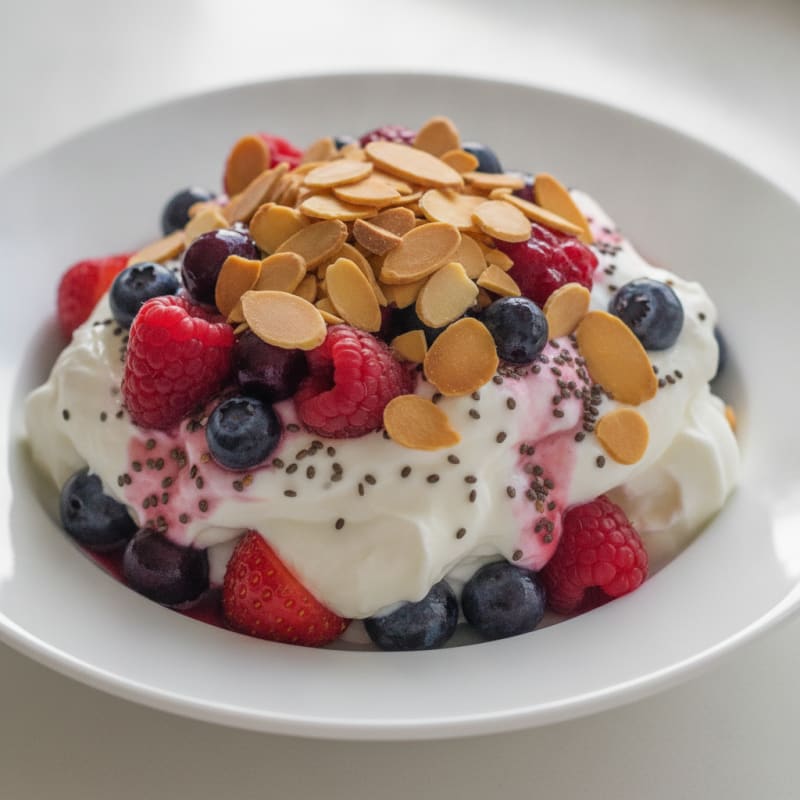 Greek Yogurt Protein Parfait with Berries and Chia Seeds