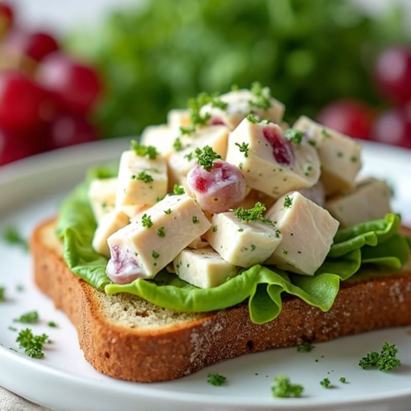 Creamy Herbed Chicken Salad on Toasted Whole Wheat