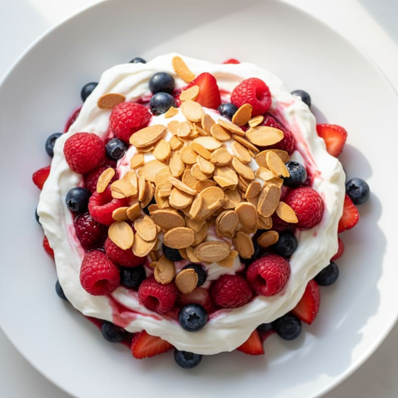 Greek Yogurt Protein Parfait with Berries and Almonds