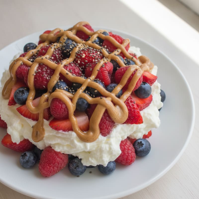 Greek Yogurt Protein Parfait with Mixed Berries and Almond Butter