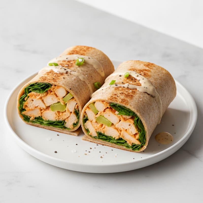 Buffalo Ranch Chicken Salad Wraps