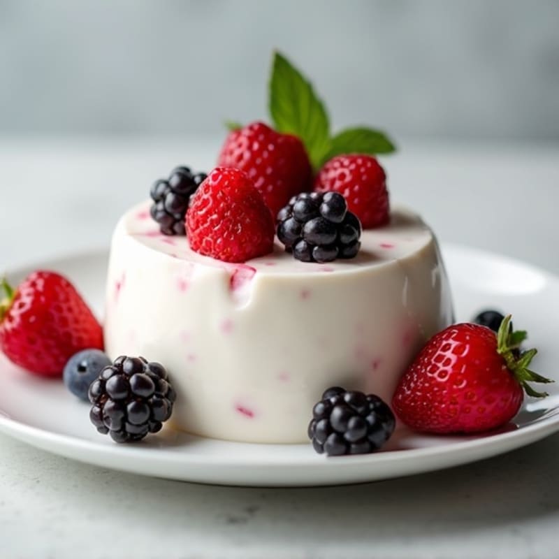 Silky Vanilla Protein Yogurt with Fresh Berries
