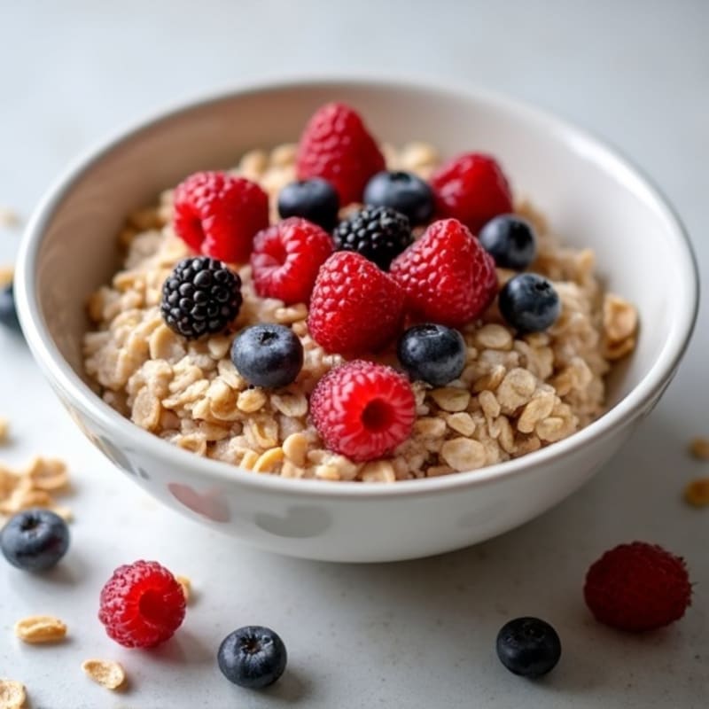 Hearty Oatmeal with Cinnamon and Berries