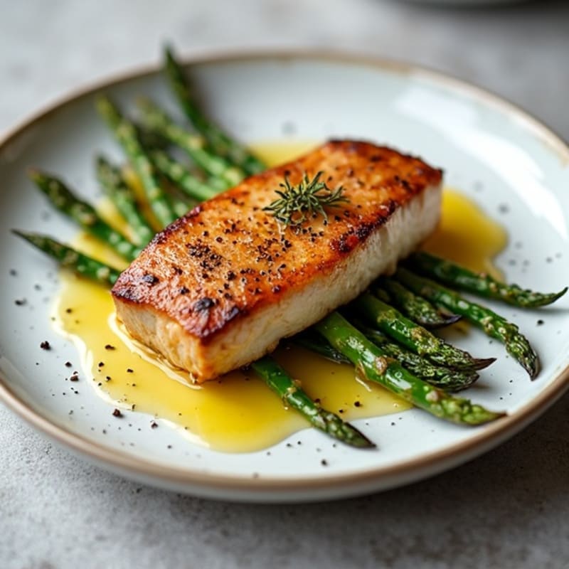 Seared Tuna Steak with Roasted Asparagus