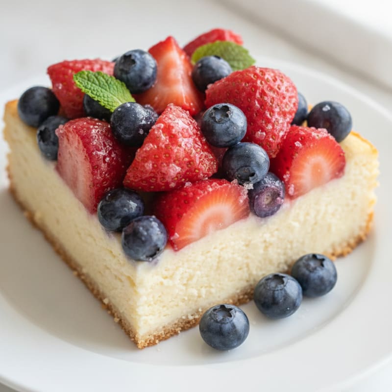 Greek Yogurt Protein Cheesecake with Fresh Berries