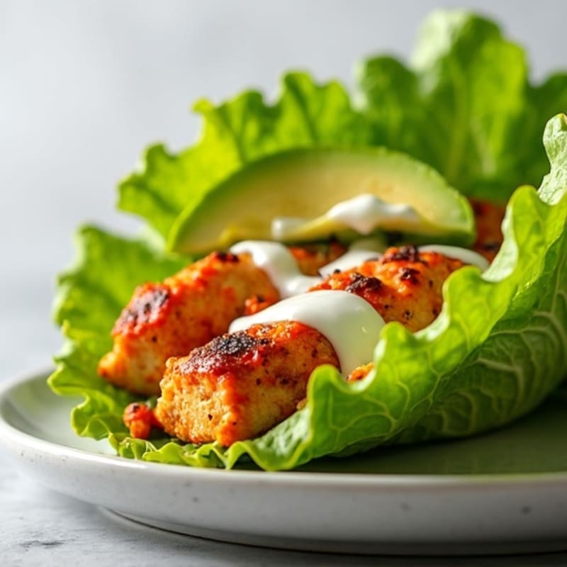 Spicy Buffalo Ranch Chicken Lettuce Wrap