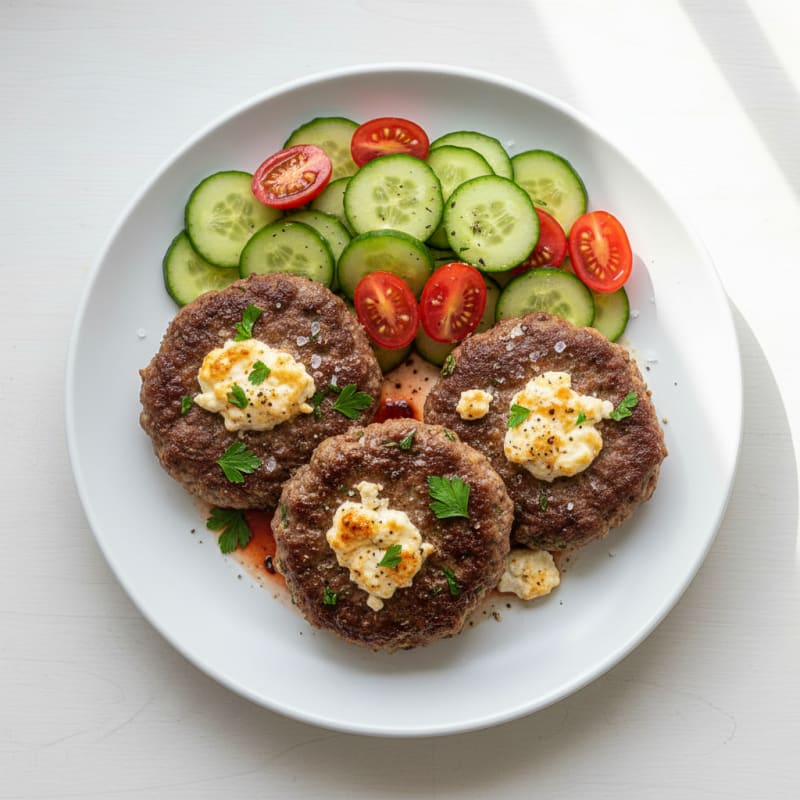 Greek Beef Patties with Feta