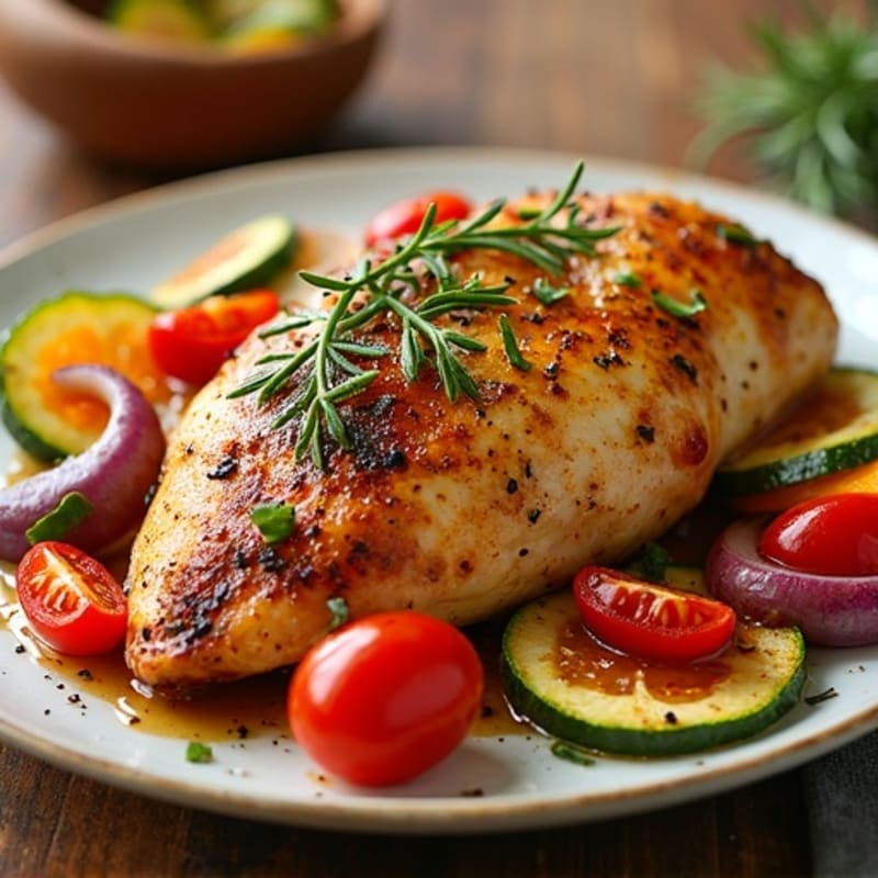 Sheet Pan Herb-Roasted Chicken with Rainbow Vegetables
