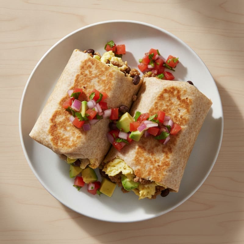 Loaded Breakfast Burrito with Salsa Fresca