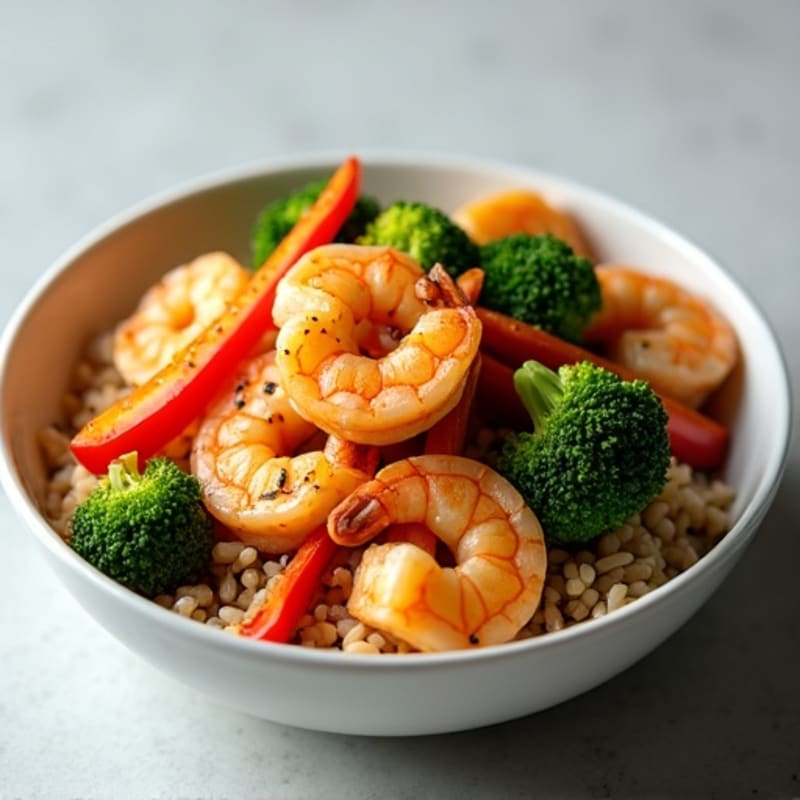 Ginger-Sesame Glazed Shrimp Rice Bowl