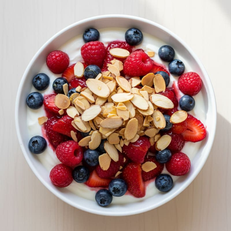 High-Protein Greek Yogurt Parfait with Mixed Berries