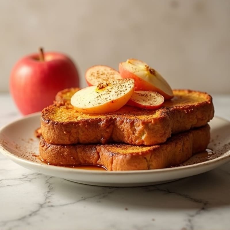 Warm Whole Grain Cinnamon Apple Baked French Toast