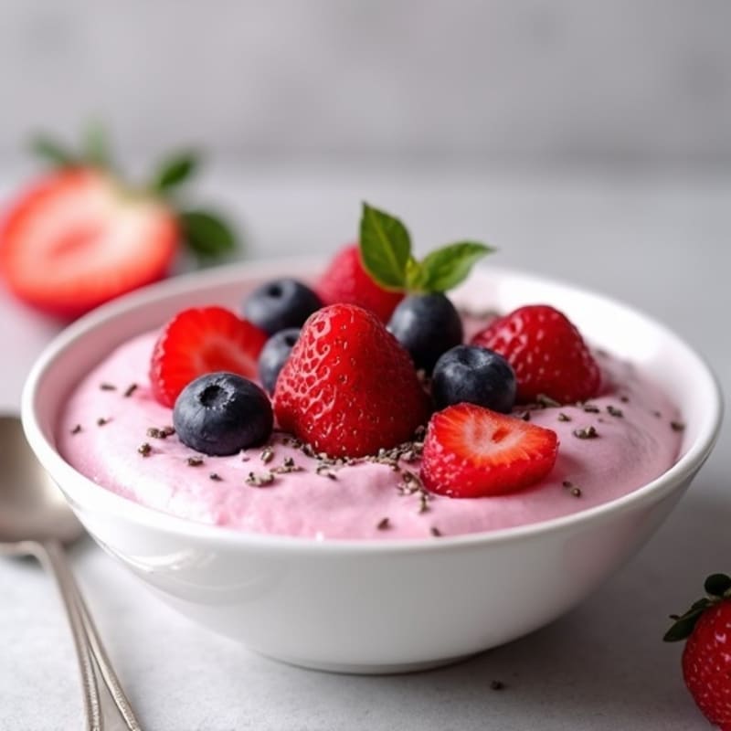 Silky Greek Yogurt Protein Mousse with Mixed Berries