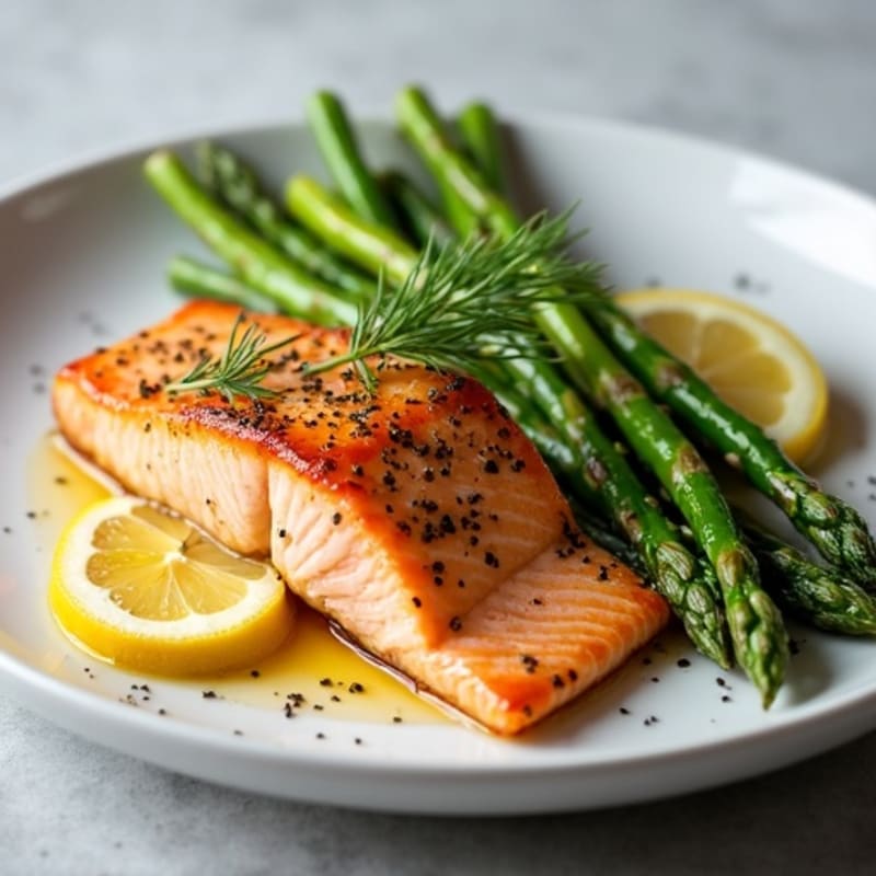 Lemon-Herb Roasted Salmon with Crispy Asparagus