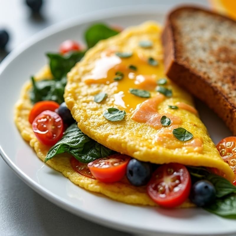 Egg White Omelette with Smoked Salmon and Spinach