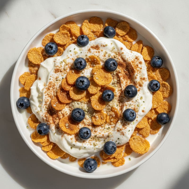 High-Protein Berry Corn Flake Crunch