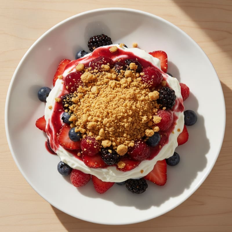 Greek Yogurt Protein Parfait with Mixed Berries