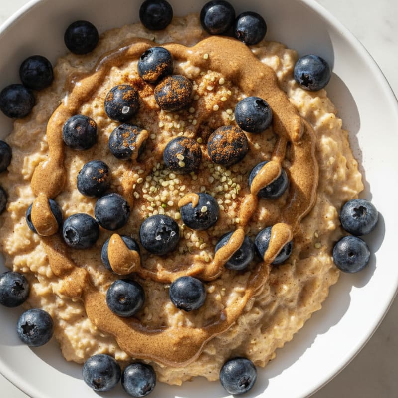 High-Protein Berry and Nut Oatmeal